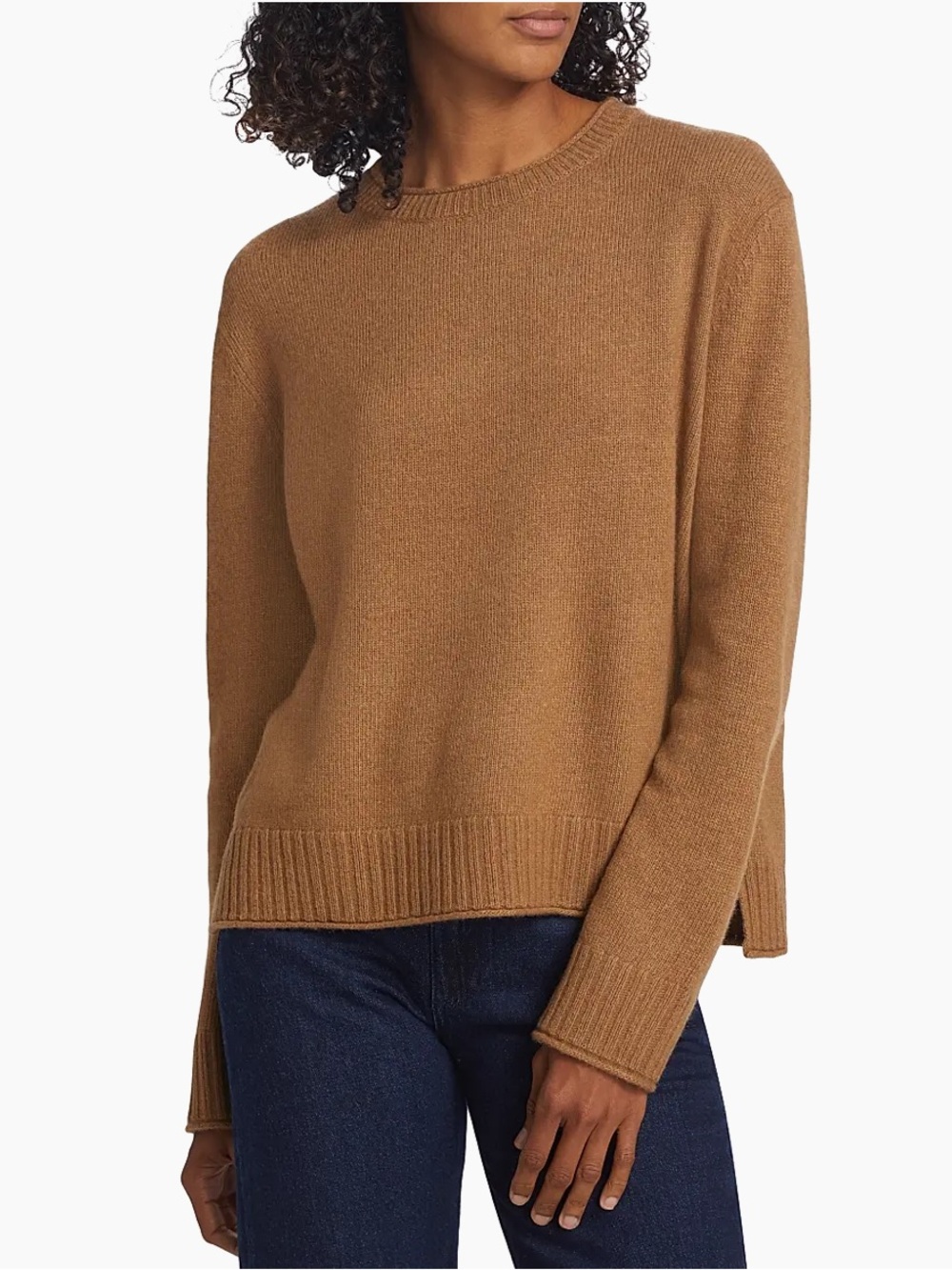 Jenni Kayne Everyday Sweater Wool Cashmere Brown Dark Camel Brown Size Medium